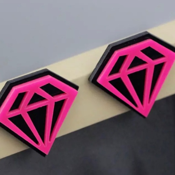 Pink Diamond Statement Earrings - Picture 1 of 2